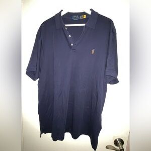 Polo by Ralph Lauren Men's Navy Polo Shirt 100% Cotton XXL Slim Fit preowned